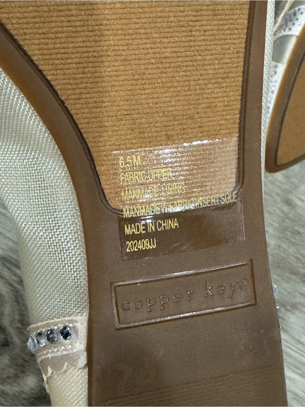 Copper Key Ritzie Butterfly Cream Rhinestone Ballet Flat - Picture 5 of 5